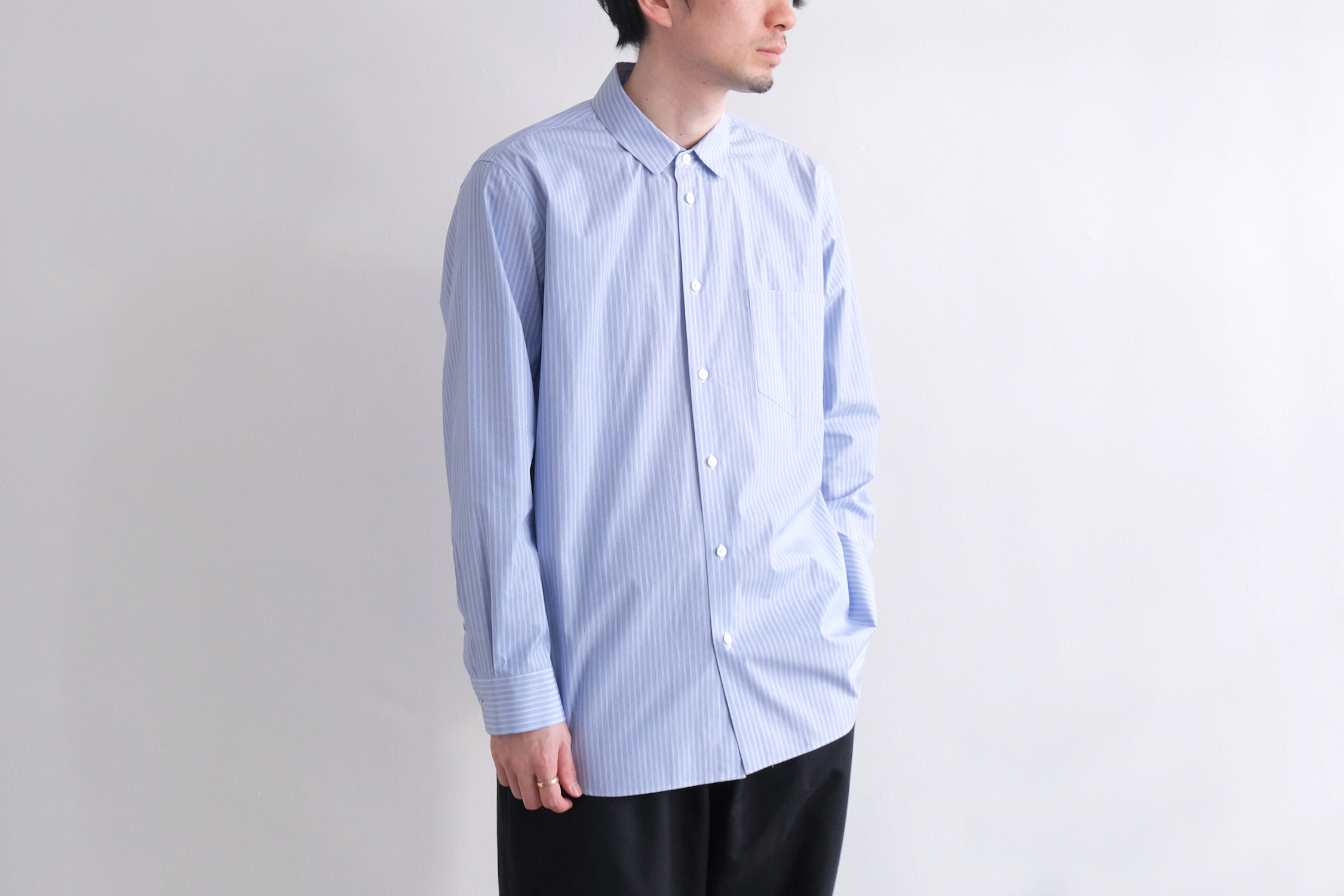 GIZA STRIPE STANDARD SHIRT - WUNDER