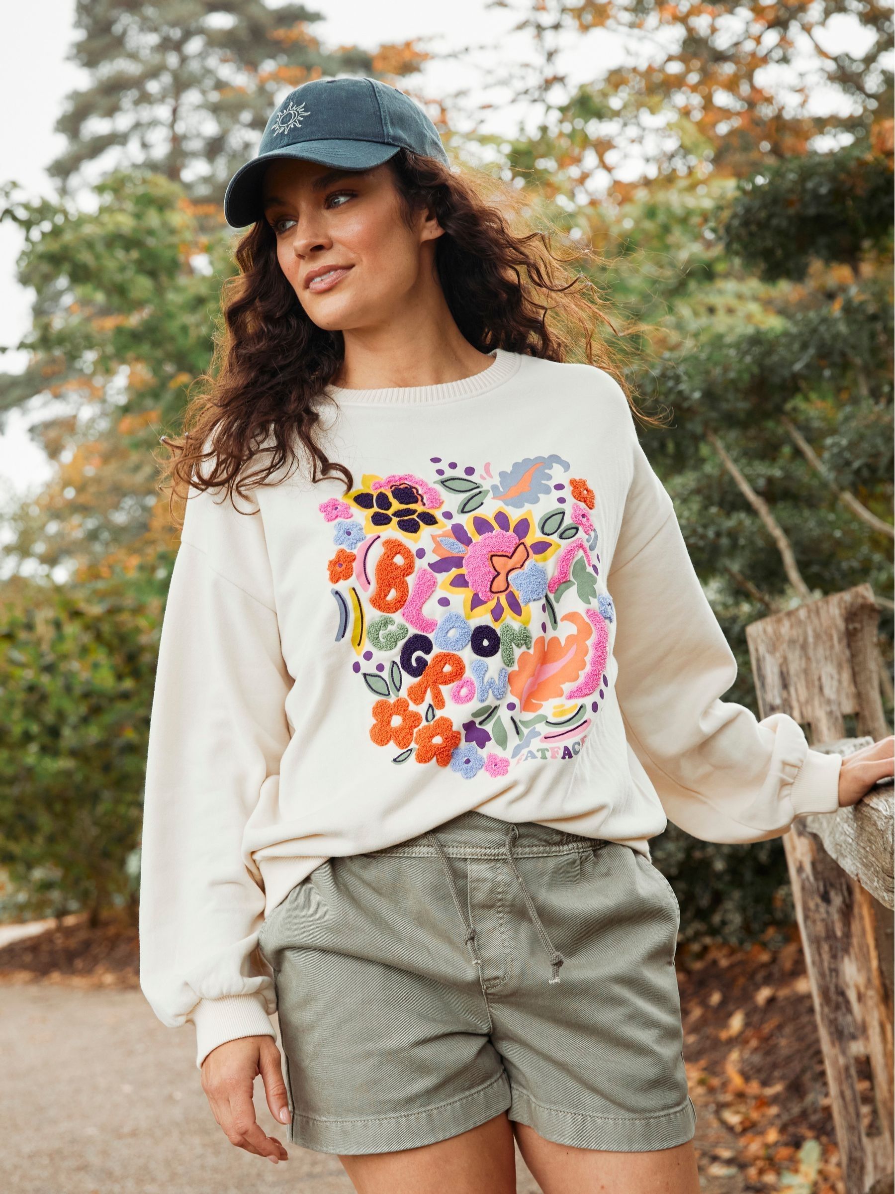 Buy FatFace Alex Natural Art Floral Crew Sweatshirt from the Next