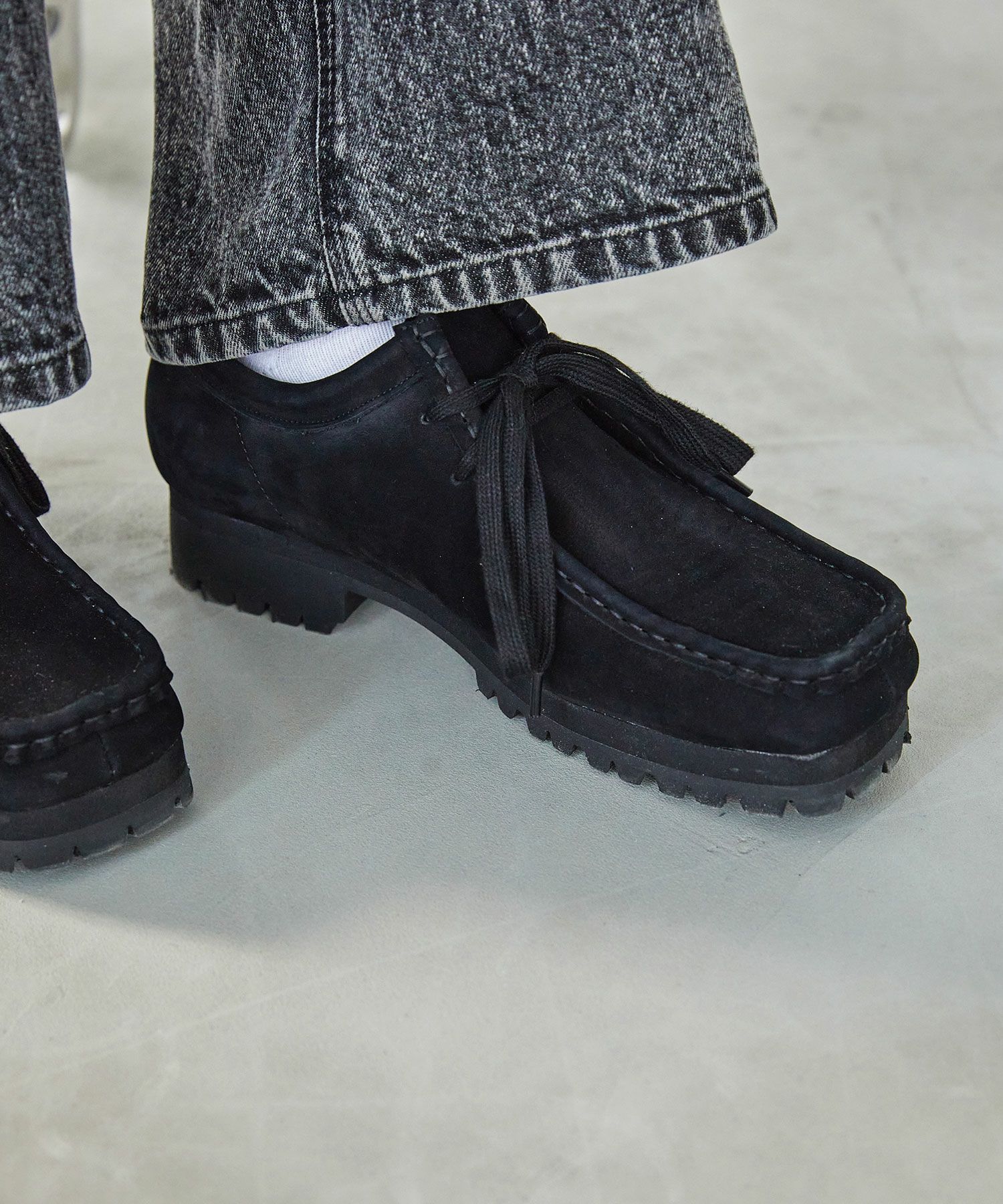 Vibram × OPENING ACT] Vibramソールヌバックリアルレザーモカシン