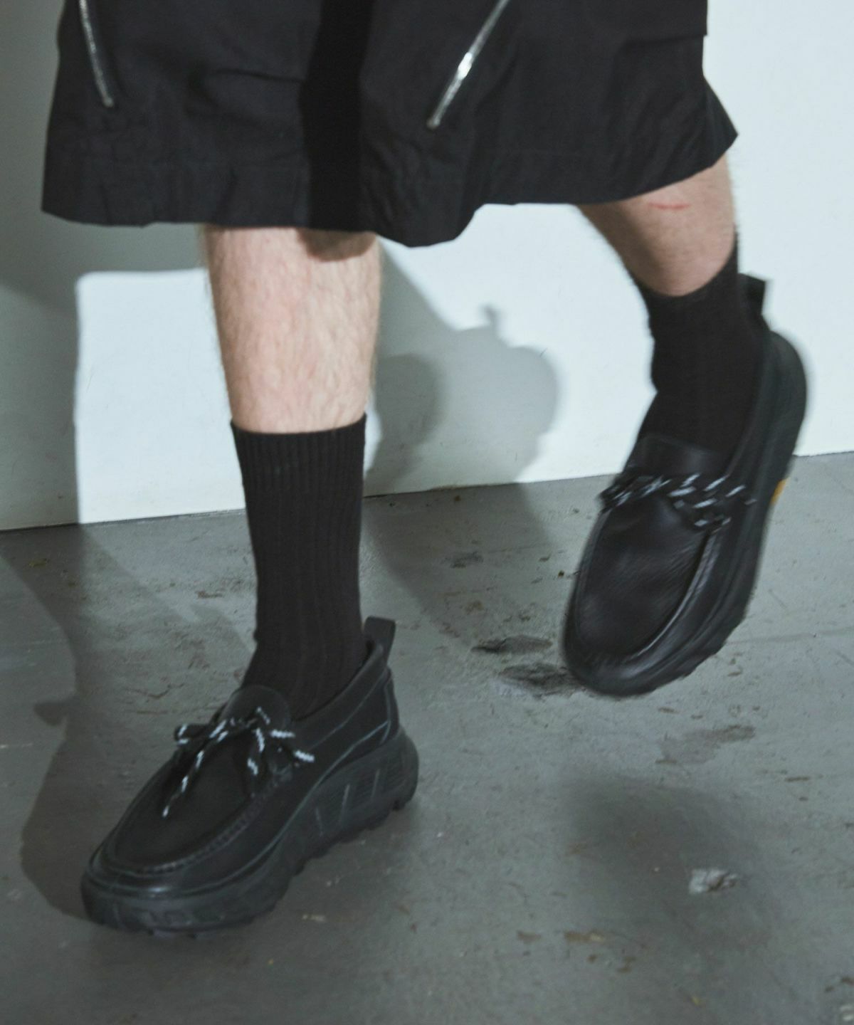 Vibram × OPENING ACT] ボリュームVIBRAMソールリアルレザーモカシン