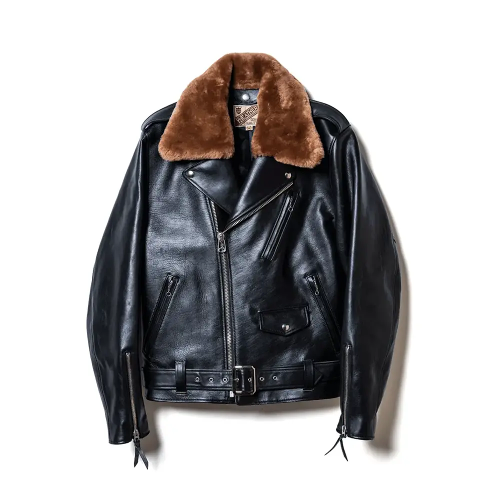 SUMI DYED HORSE DOUBLE BREASTED MORTORCYCLE JACKET[ SHR-58 ] | Y'2