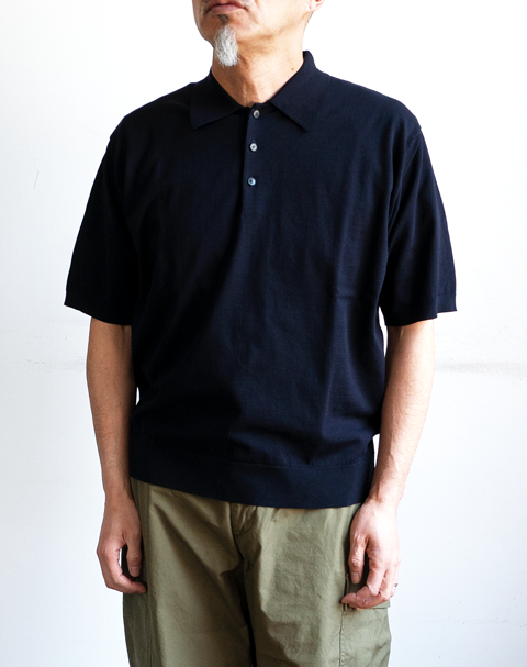 AURALEE Super High Gauge Cotton Knit Polo | 大阪心斎橋のメンズ洋服