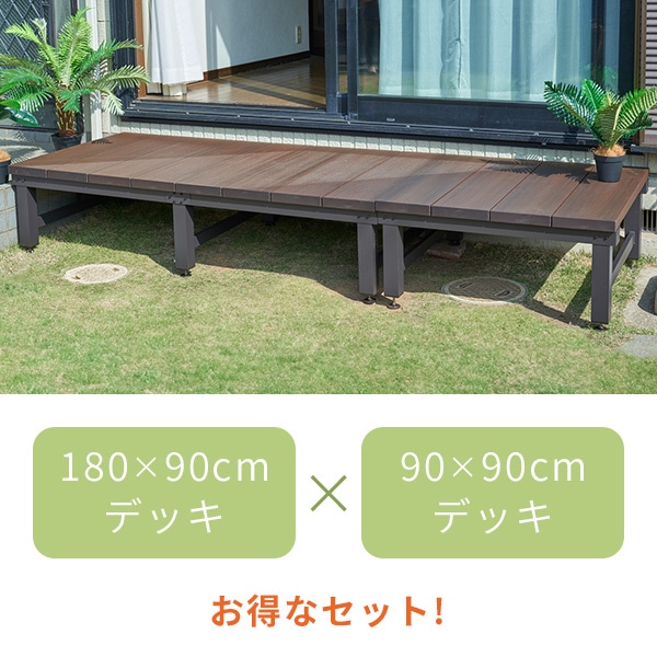人工木ウッドデッキ 180×90cm+90×90cm(0.75坪) ガーデンマスター
