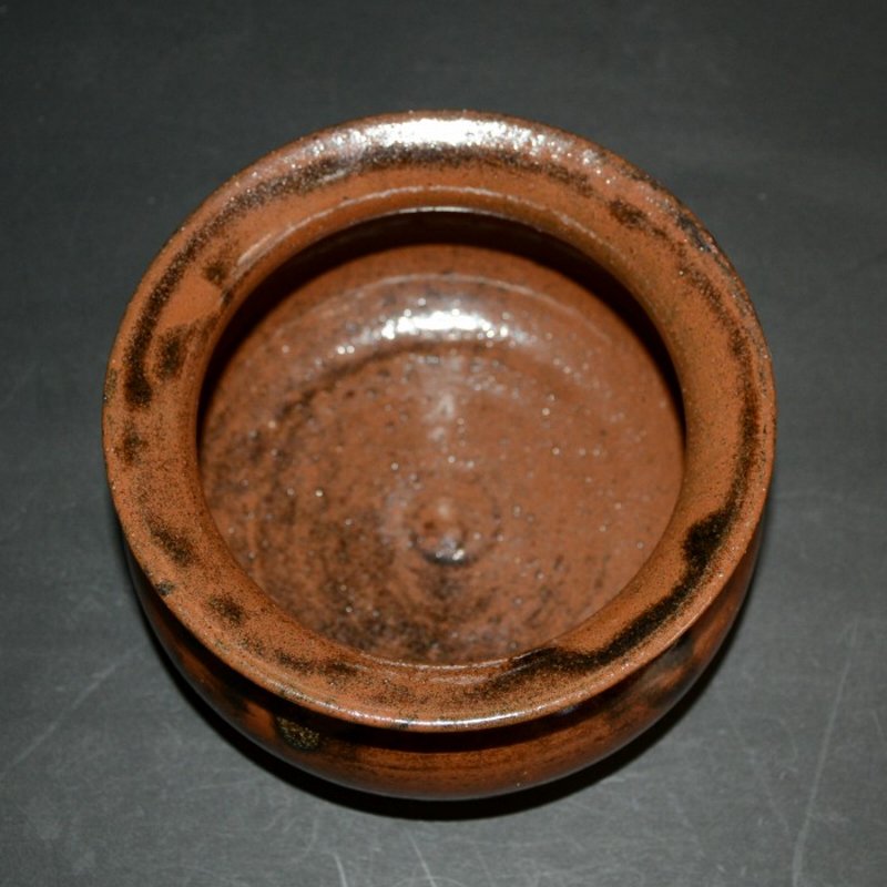 瀬戸釉エフゴ建水 大萱窯 加藤弥右衛門作 山口県無形文化財保持者 古物