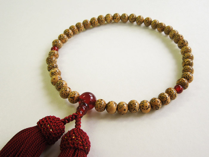 星月菩提樹尺丸片手数珠臙脂二五房瑪瑙仕立 お数珠の安田念珠店へ