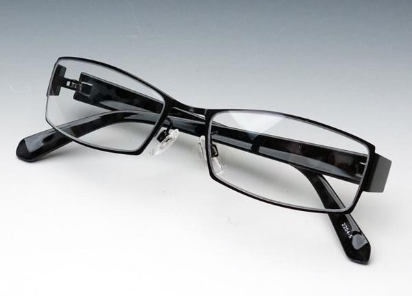 高品質モデル！スクエア系ブラックメタルモデル伊達メガネ・新品