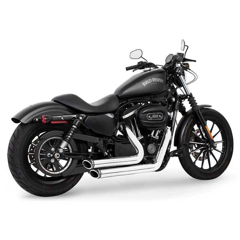 スタッガード 2in2 フルエキゾーストマフラー クローム/スラッシュ