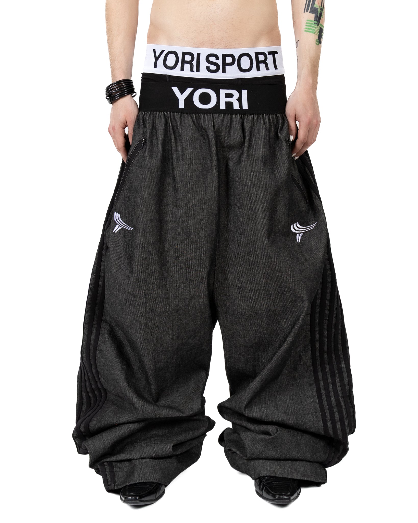 Double Logo Elastic 5-Stripe Denim | YORI