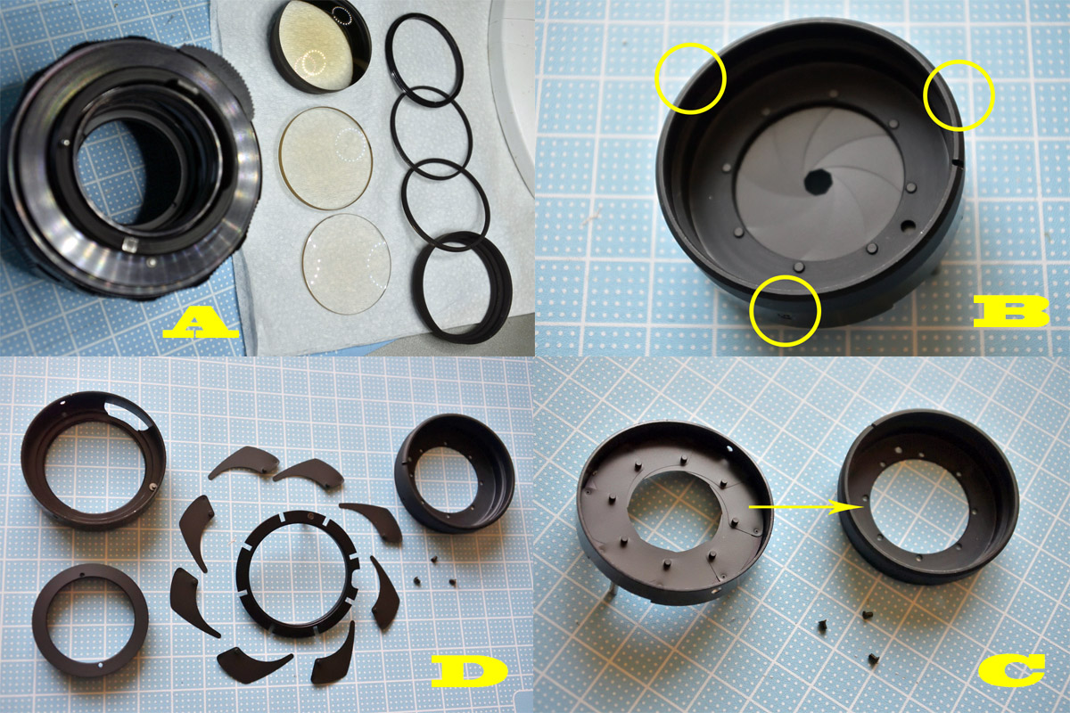 アサヒペンタックス「Super-Multi-Coated TAKUMAR 50mm f1.4」 分解