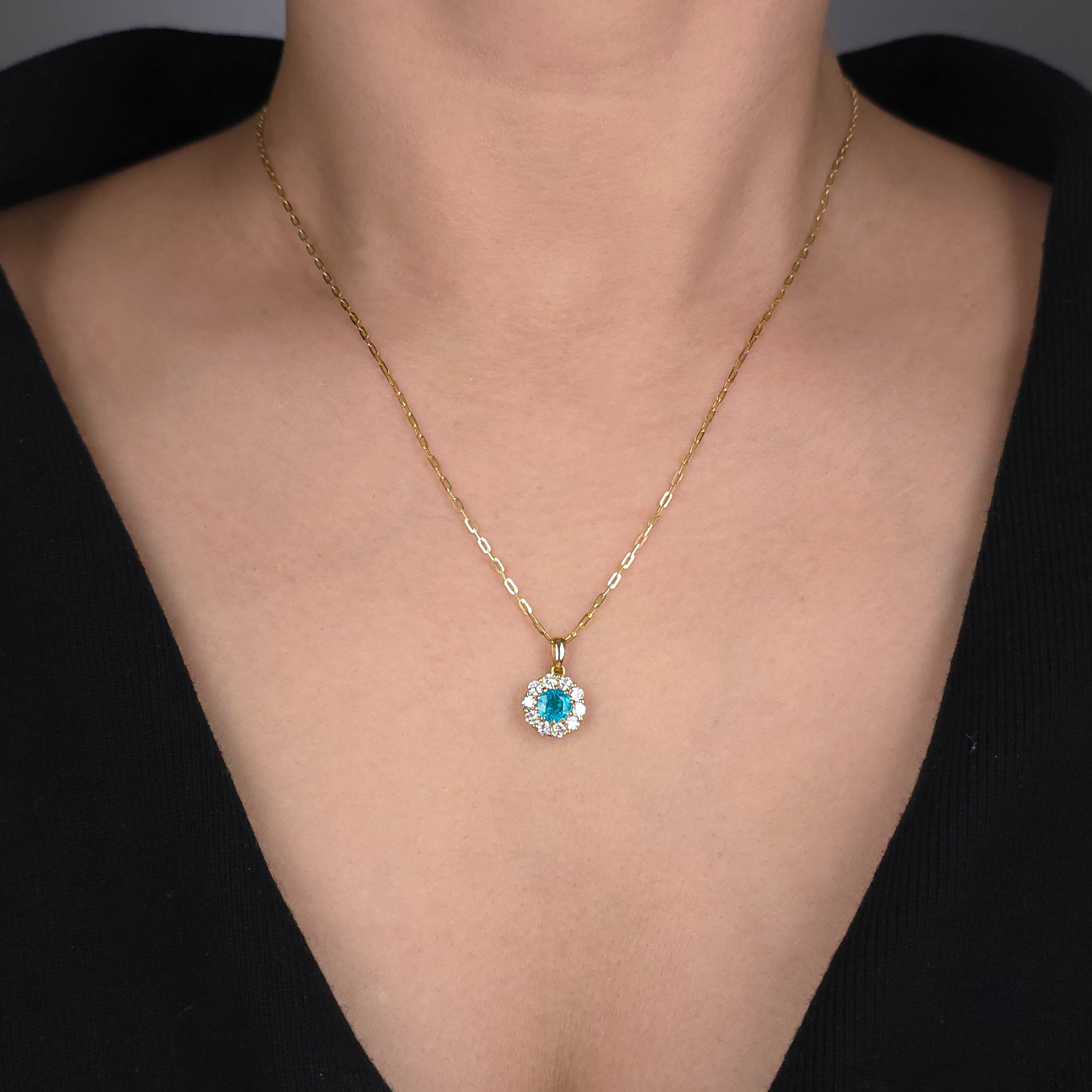 ブラジル産バターリャ鉱山パライバトルマリン0.58ctK18ゴールド