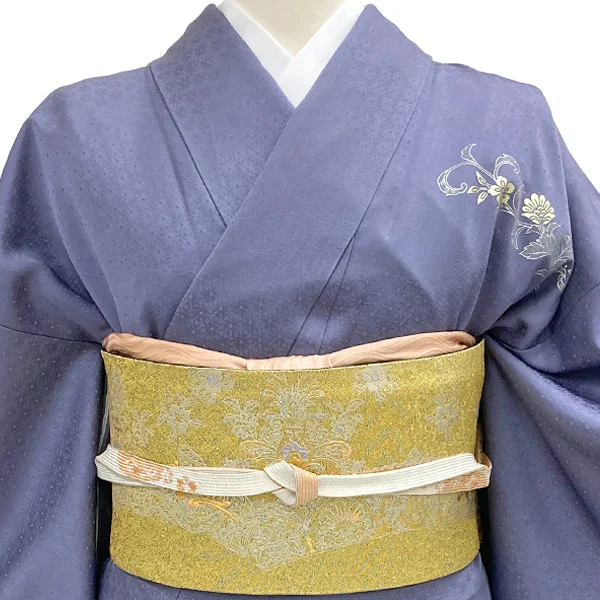 a2211204】【レンタル】訪問着 フルセット グレー グラデーション 金彩