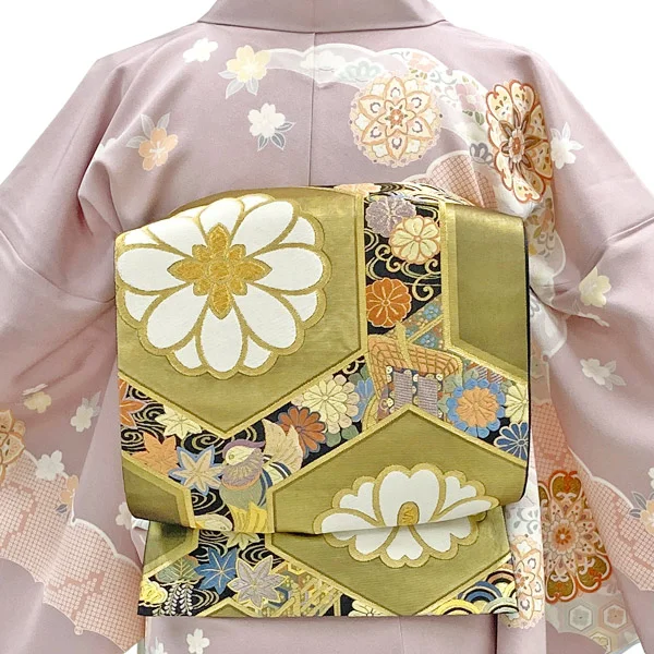 a2211403】【レンタル】訪問着 フルセット ピンクグレージュ Lサイズ