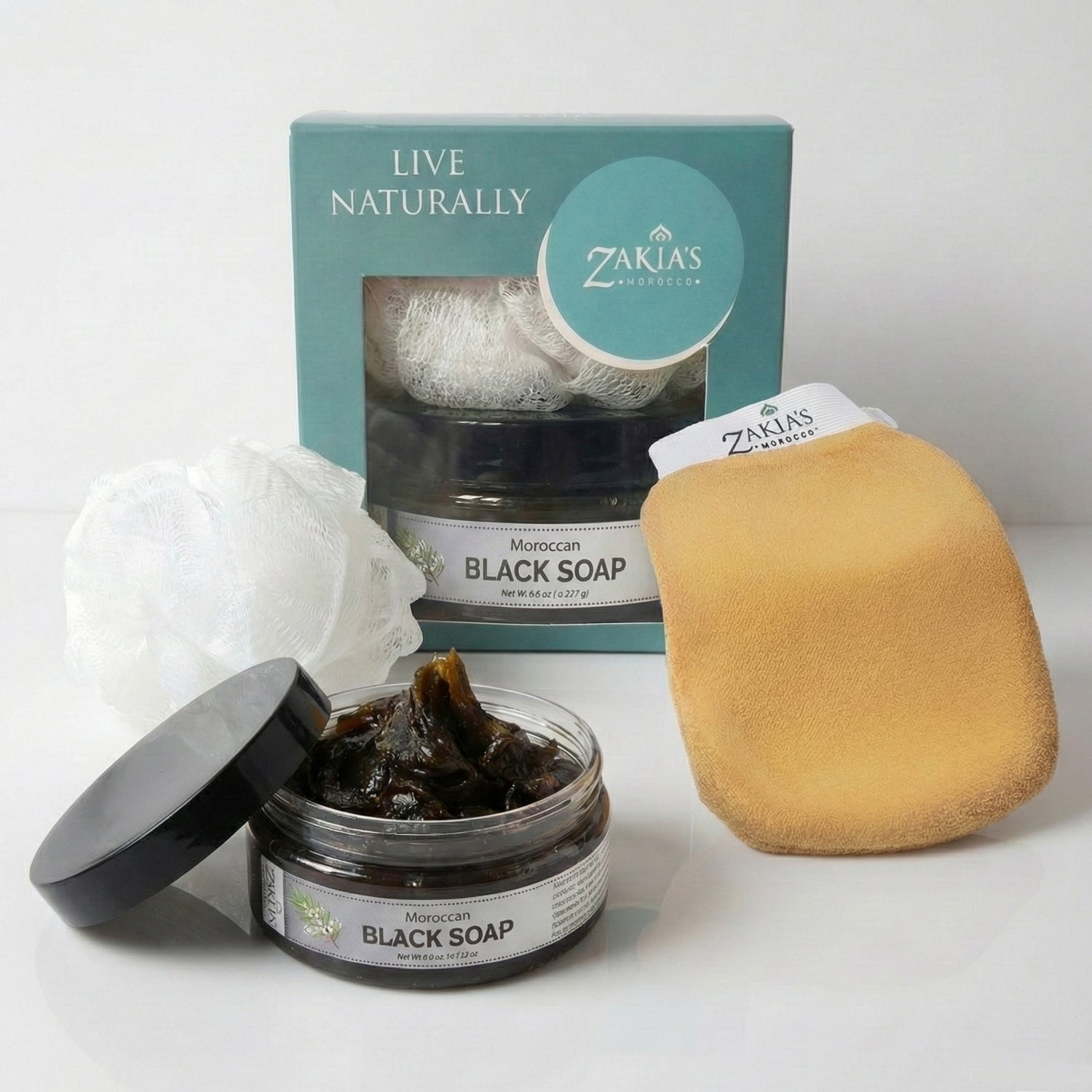 Moroccan Black Soap Exfoliating Kessa – Zakiasmorocco.com