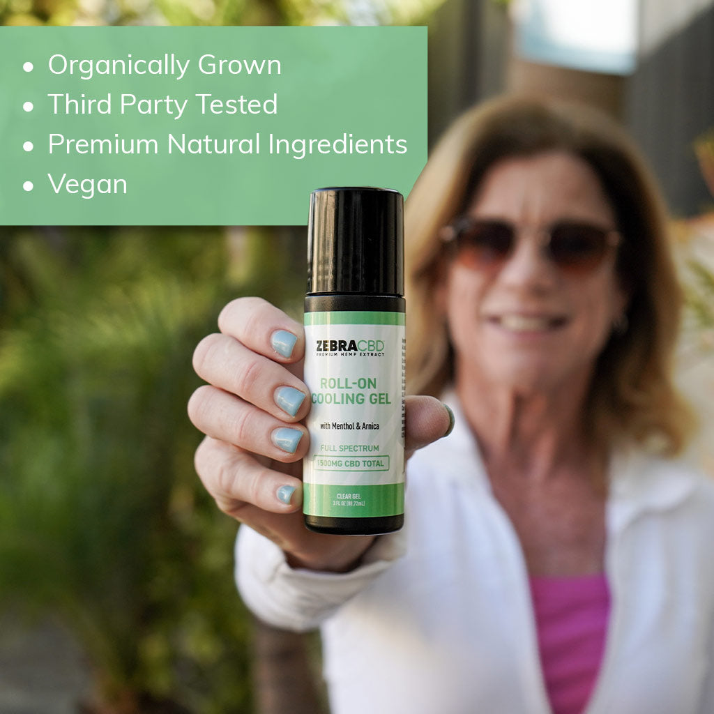 CBD 3oz Roll On Cooling Gel - Zebra CBD