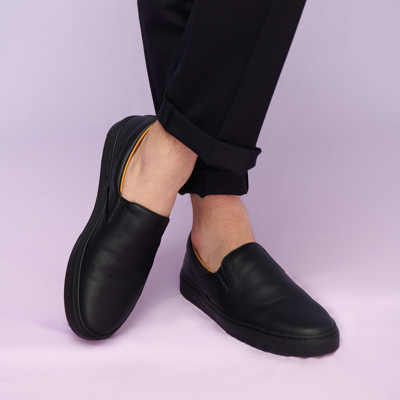 トス＞Lance ランス スリッポンレザースニーカー/ブラック | テーーマ