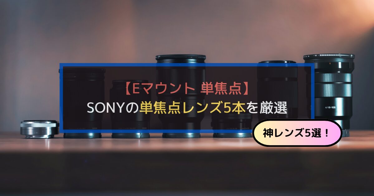 神レンズ】SONYの単焦点レンズ5本を厳選してみた｜Eマウントおすすめ
