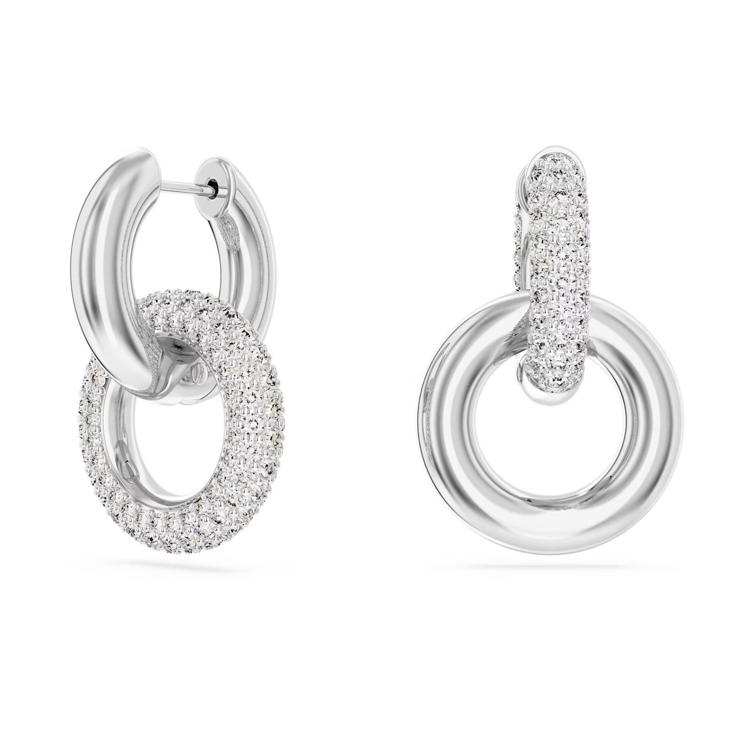 Swarovski Dextera Hoop Earrings, Interlocking Loop, White, R