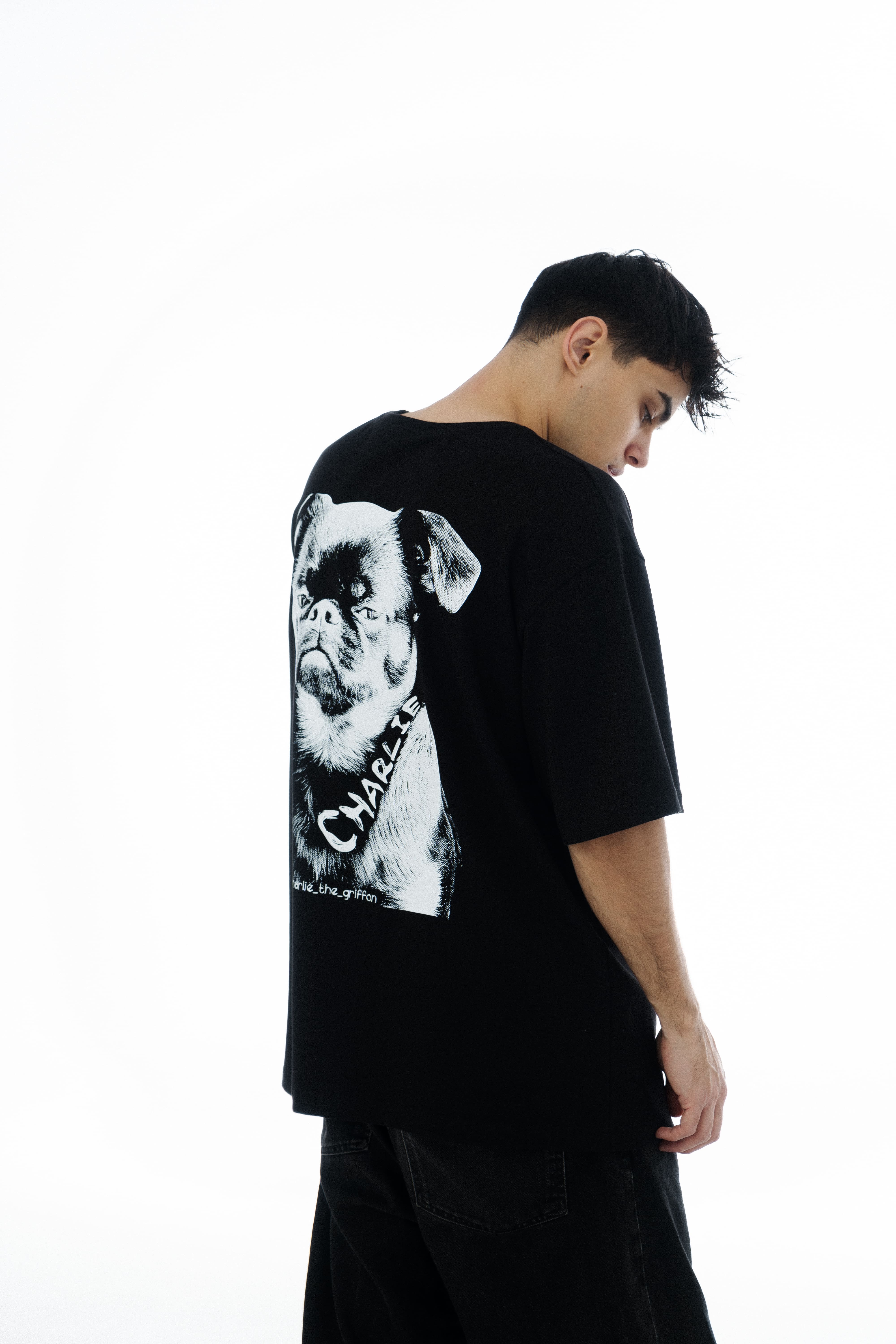 Black Oversized Unisex T-Shirt with 