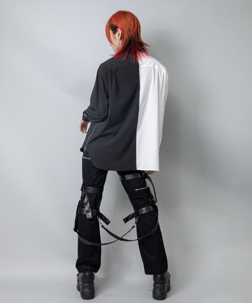 バイカラーリボンネクタイ付きシャツ– A AM STUDIO