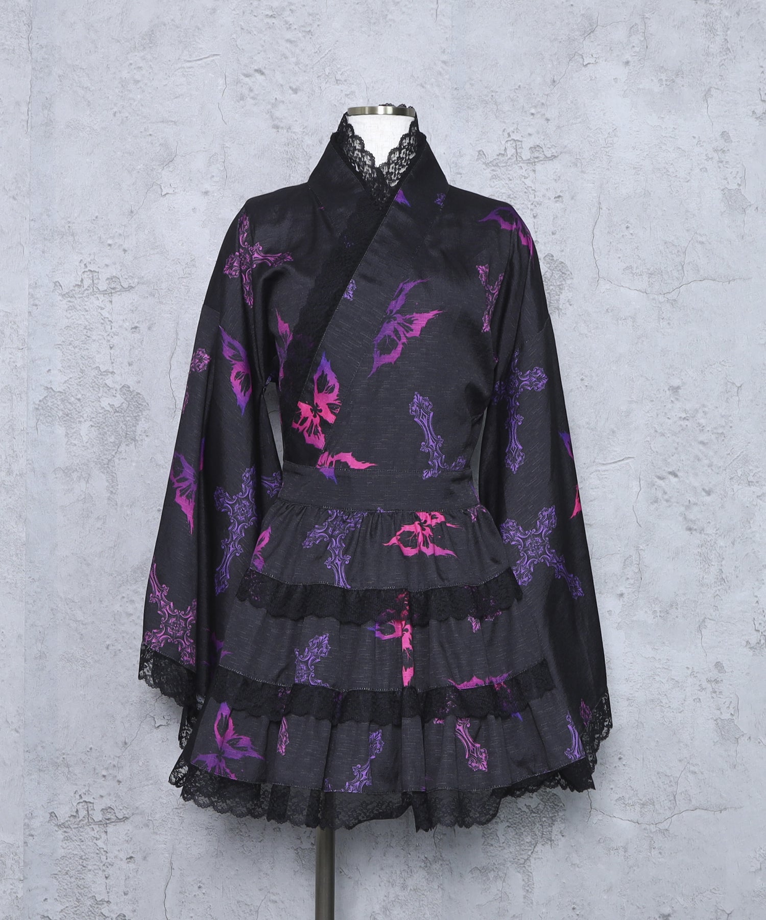 クロス蝶々総柄浴衣ワンピース＋帯セット– A AM STUDIO