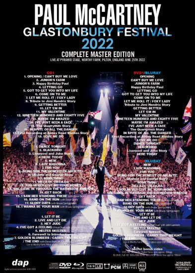 PAUL McCARTNEY / GLASTONBURY FESTIVAL 2022 =PREMIUM LIMITED