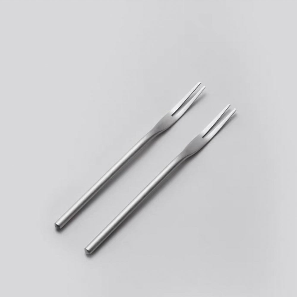 シルバーステンレスフルーツフォーク – acacia