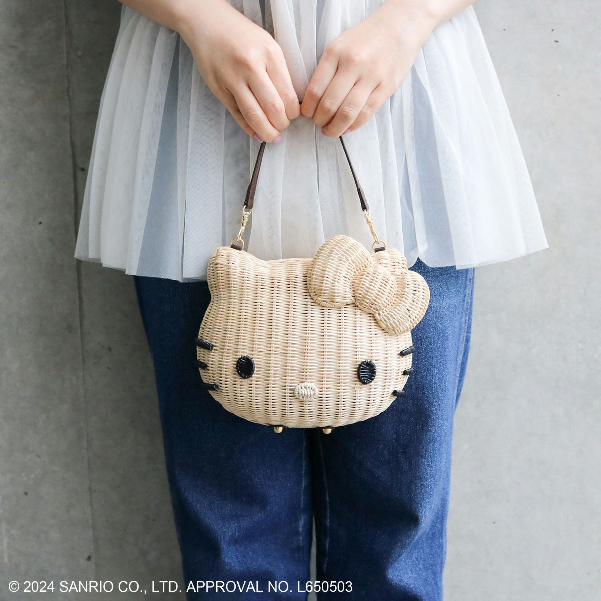 sanrioサンリオキャラクターズ/ハローキティラタンバッグ ナチュラル