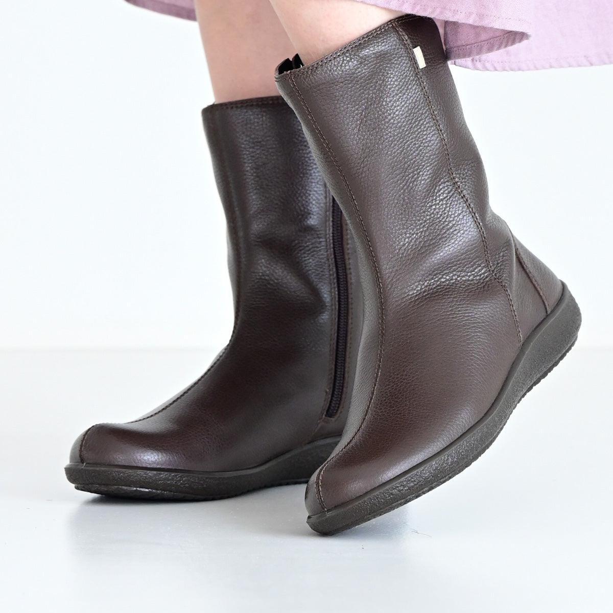 アキレス・ソルボ C 571 コーヒー｜牛革3Eブーツ｜撥水