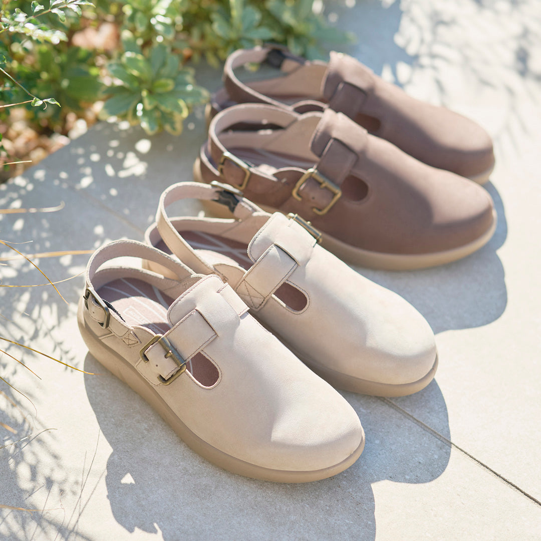 アキレス・ソルボ C 604 ヌバック/グレー｜牛革3Eクロッグシューズ