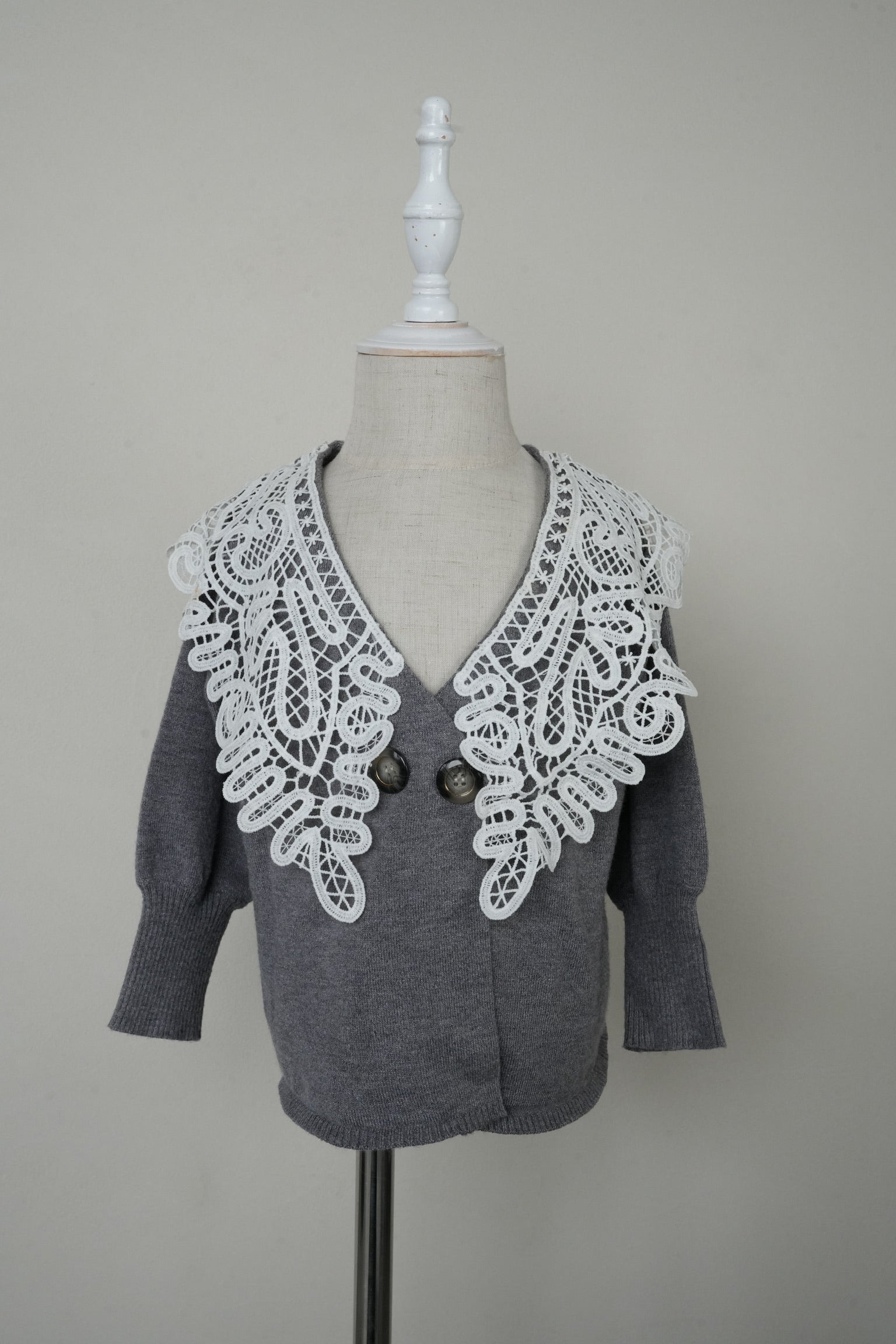 kids］lace collar knit cardigan – Acka online store