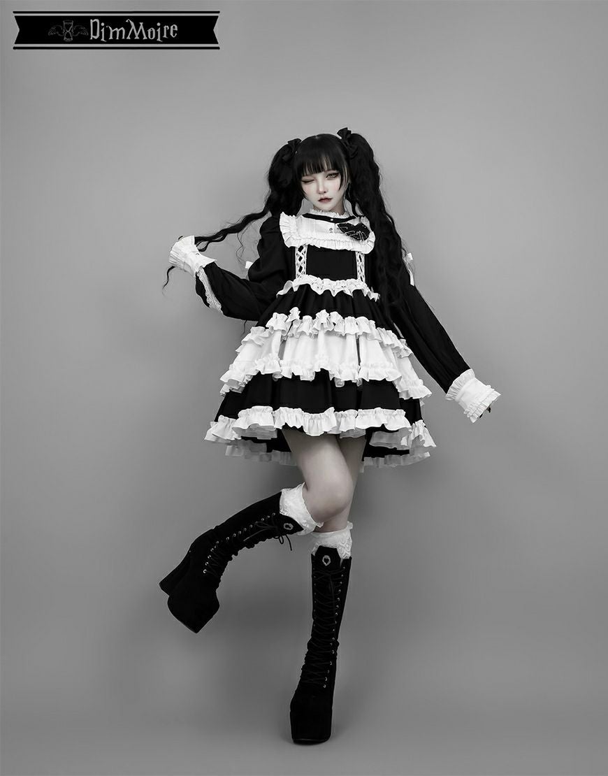 DimMoire【ディムモアール】フリルに埋もれて見る悪夢ドレス/Black×White