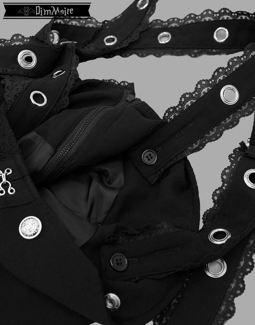 DimMoire【ディムモアール】夢纏うサスペンダースカート/Black