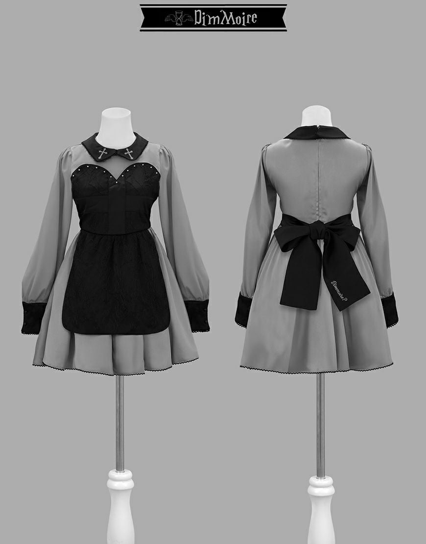 DimMoire【ディムモアール】フリルに埋もれて見る悪夢ドレス/Black×White