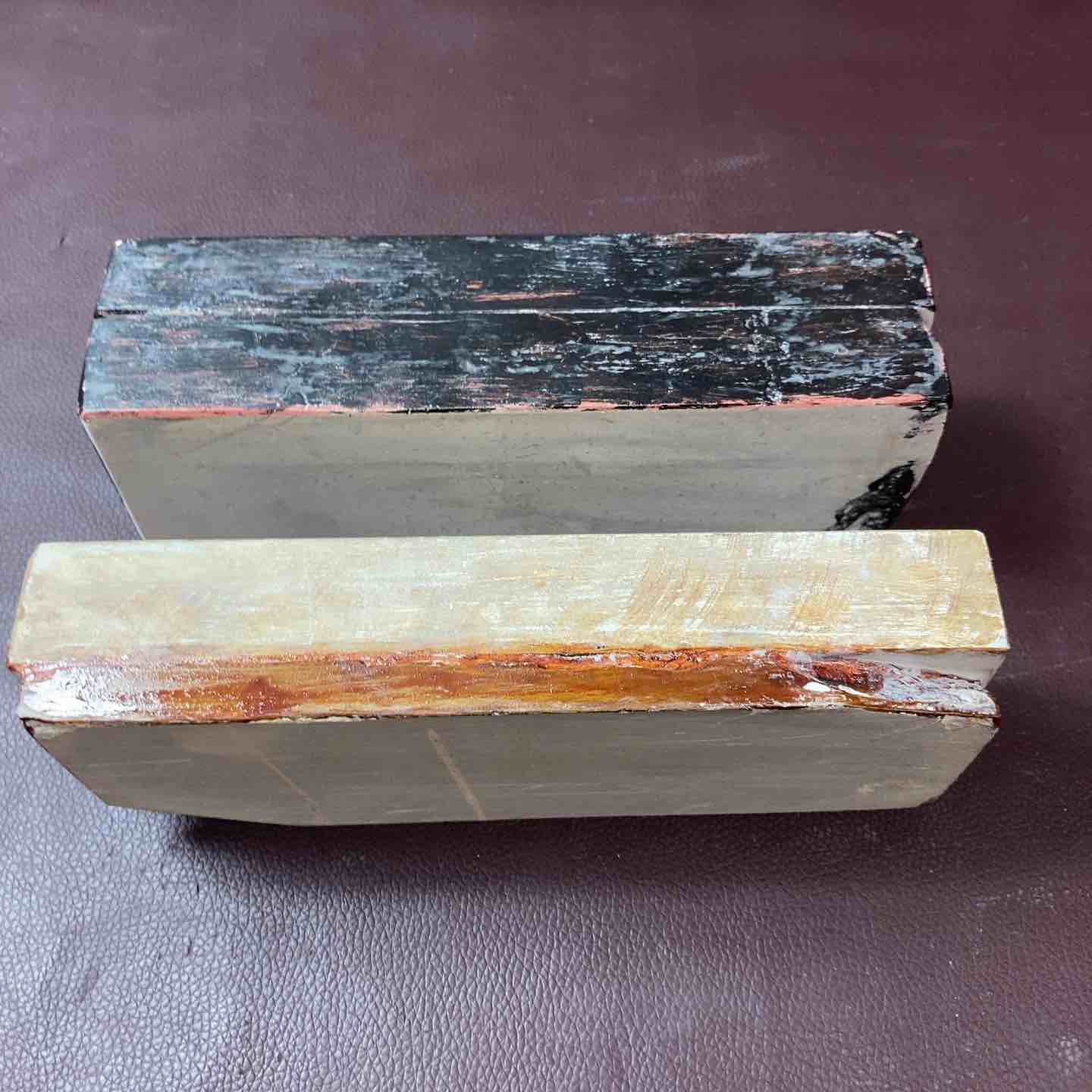 中古品】 天然砥石 上野御蔵砥石 2個まとめセット 総重量約3.5Kg 鑿