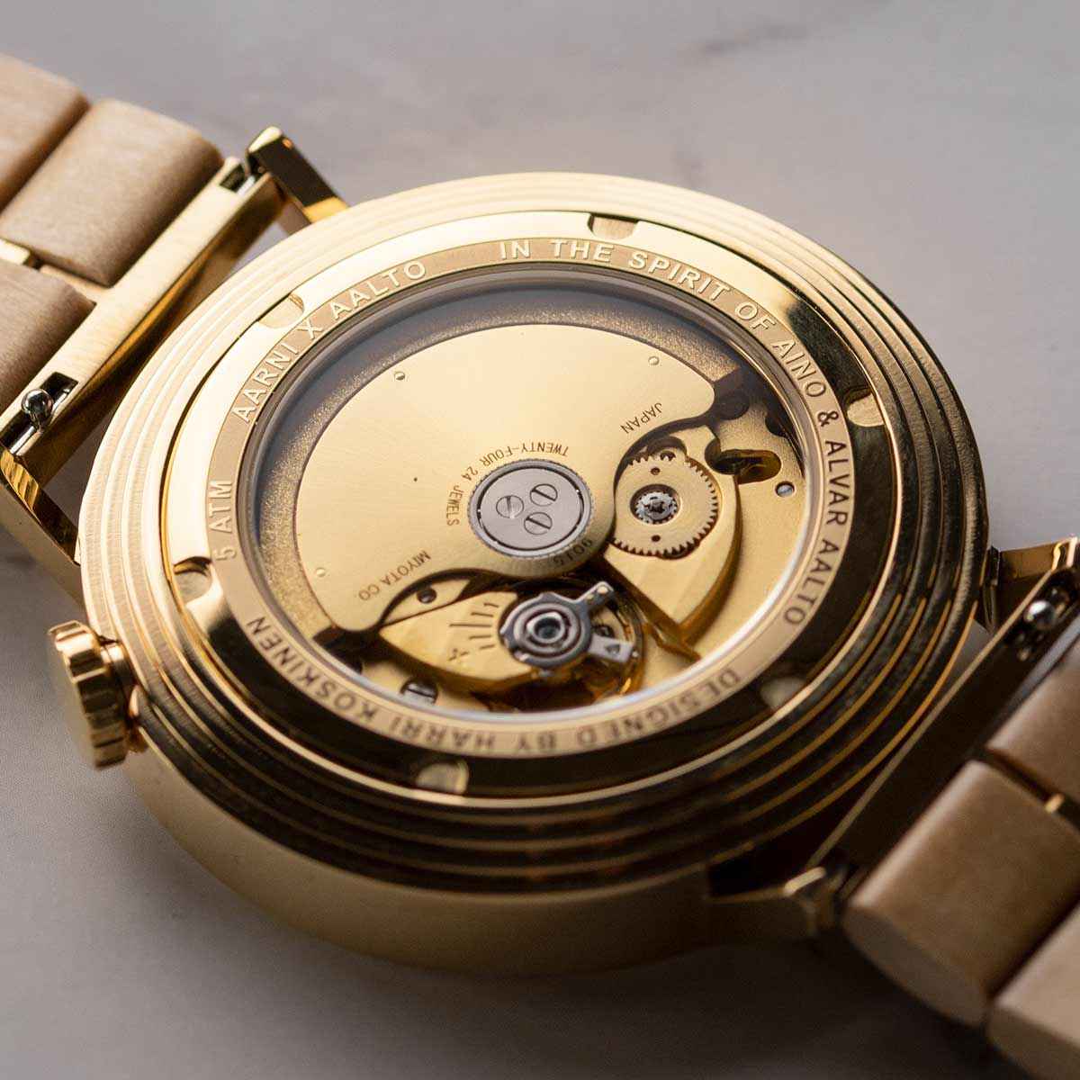 L42 Automatic - Gold Watch | AARNI X Alvar & Aino Aalto Watch