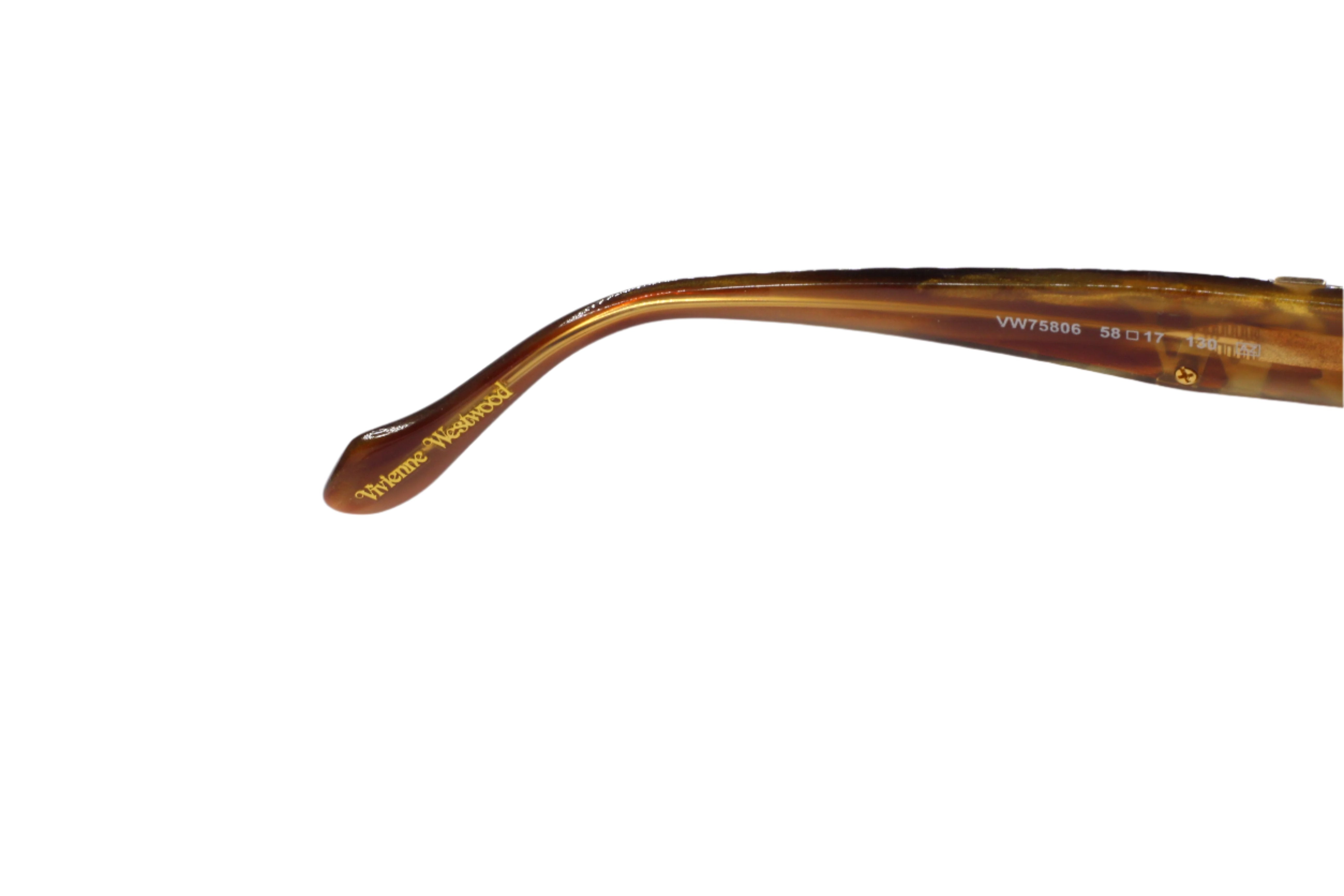 Vivienne Westwood VW75806 Brown Gold Luxury Italy Sunglasses -Wo