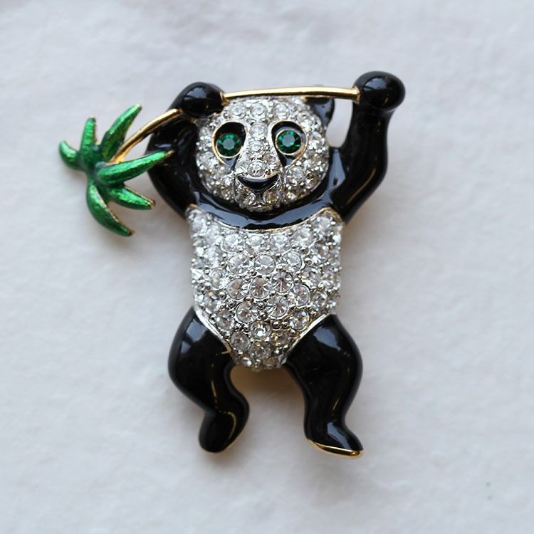 アルファジュエリー】ヴィンテージイギリス製パンダモチーフブローチ