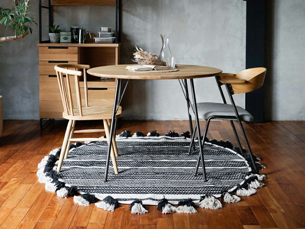 ダニス ショートアームチェア アームナチュラル アイアン ダイニング