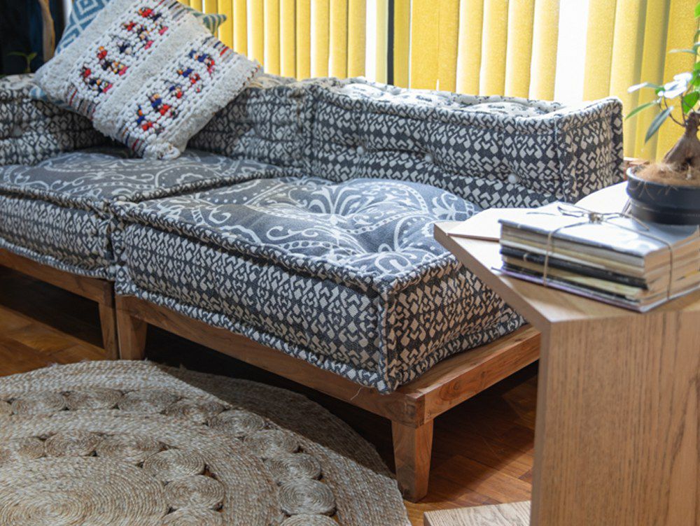 送料無料】ブロックマルチ ソファ センター ジオ グレー - a.depeche