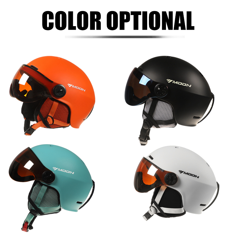 MOON ゴーグル スキー ヘルメット 一体成型 PC + EPS 高品質スキー