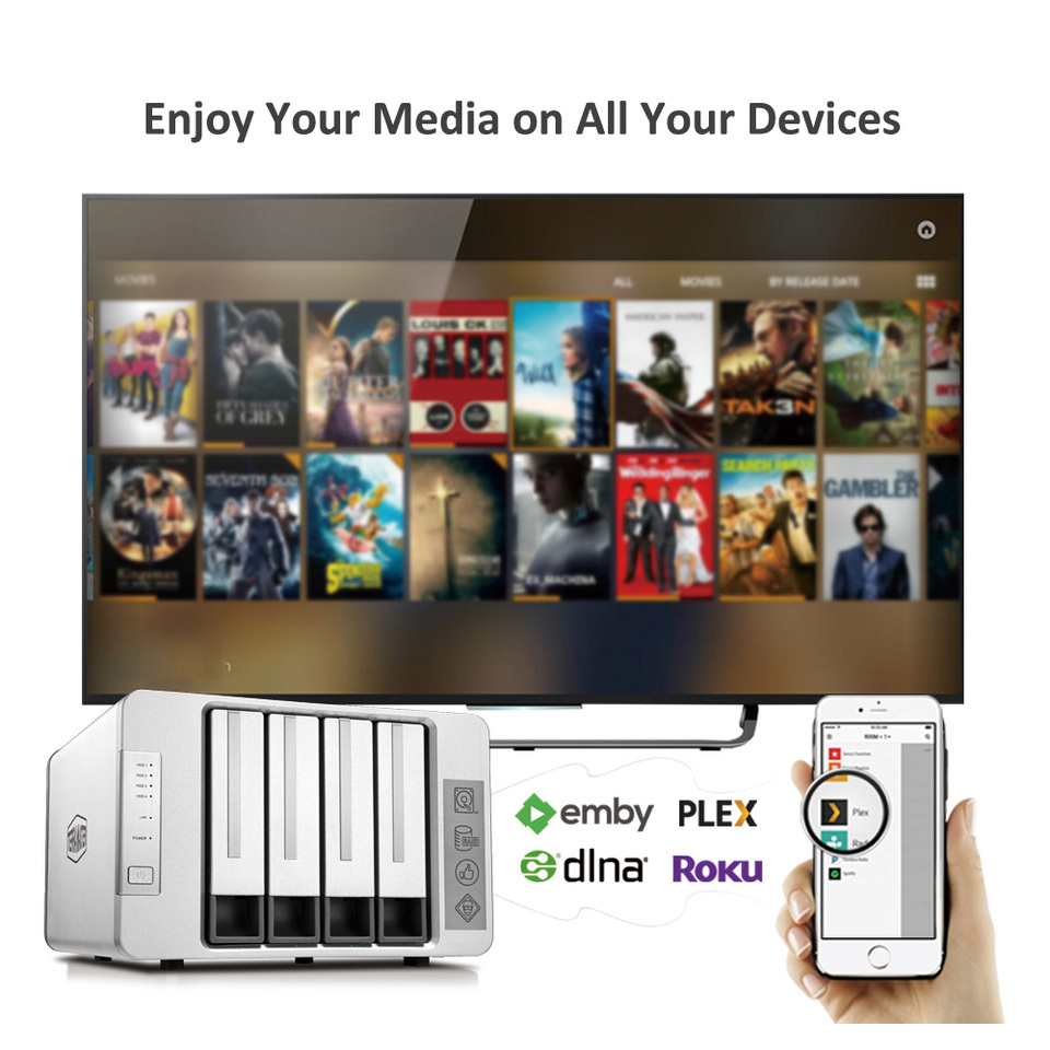 TerraMaster F4-210 4-bay NAS Quad Core 2GB RAM Network RAID