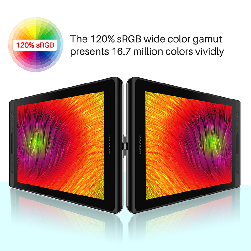 Huion-kamvas pro 12グラフィックタブレット画面、120% rgb傾斜