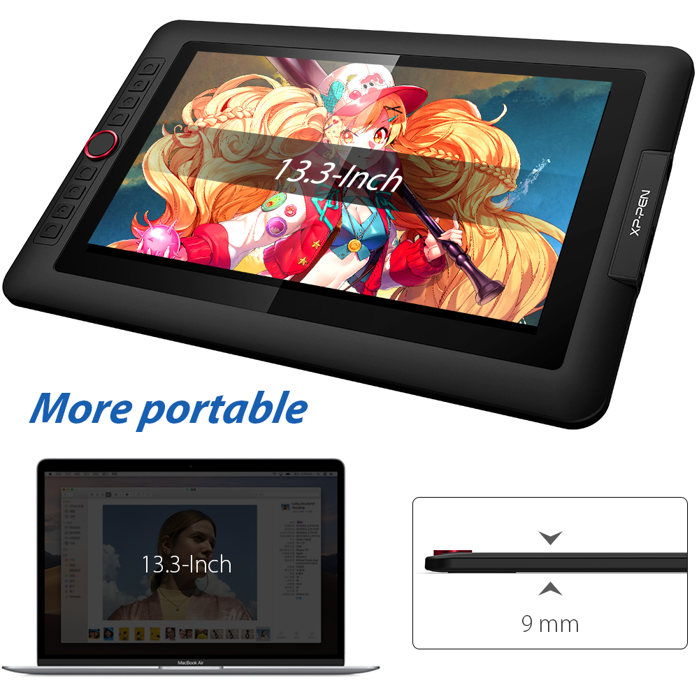 XPPen-Artist13.3proグラフィックタブレット,13.3インチ,チルト付き