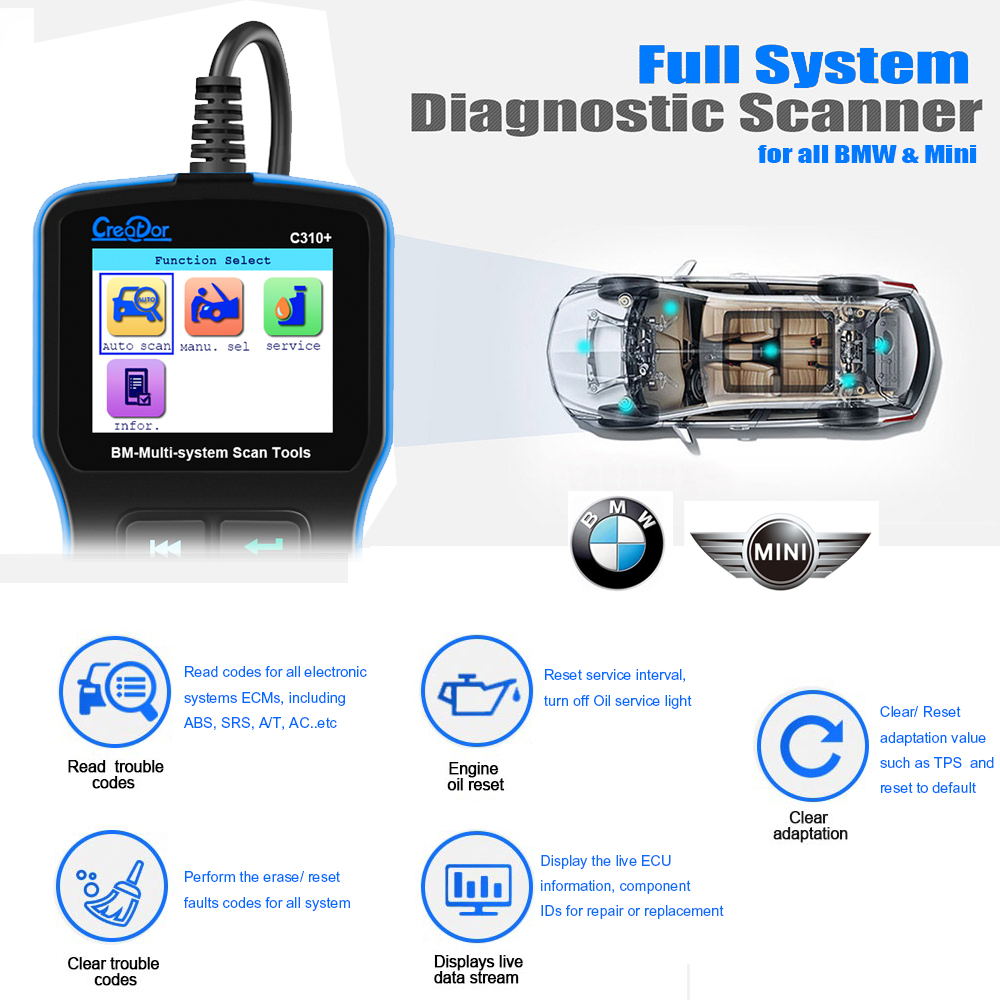 BMW用OBD2プロ診断ツール,C310 mini e46 e90 e60 e39 f10 f30,エア