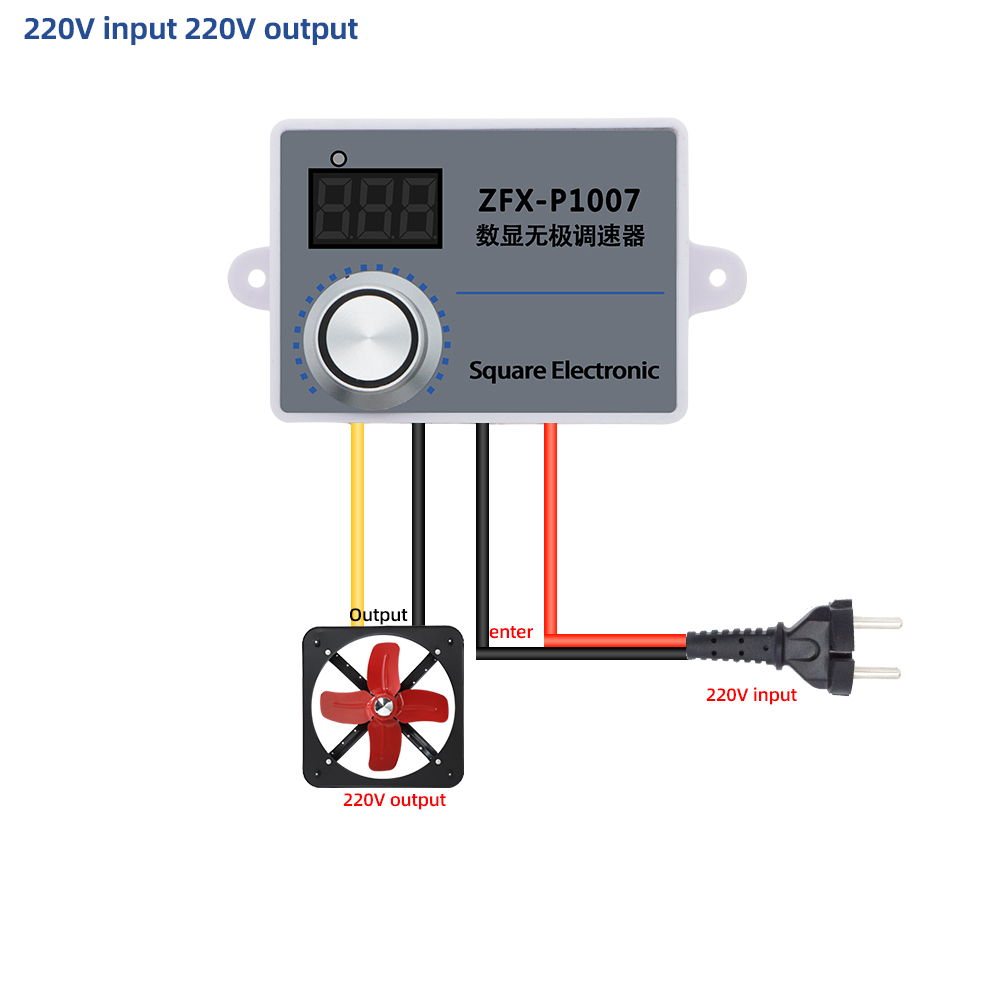 ZFX-P1007 Speed Controller Waterproof 500W Digital Infinite Speed