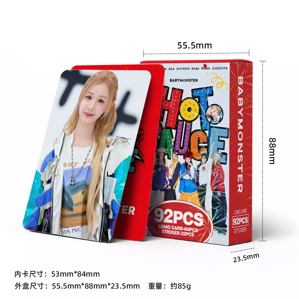 92Pcs/Set Idol BABYMONSTER New Album HOT SAUCE Lomo Cards CHIQUITA