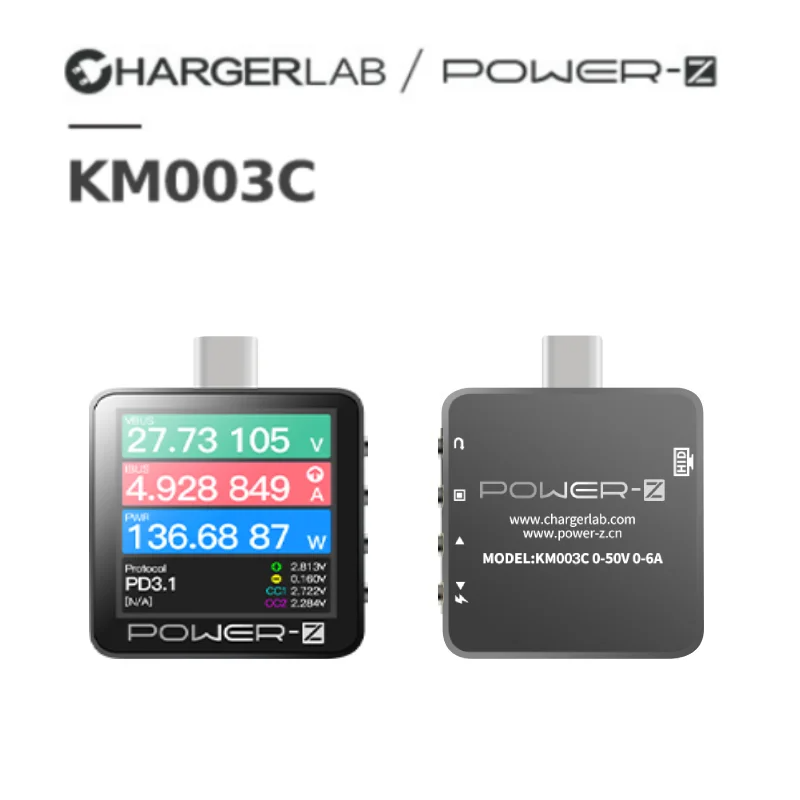 POWER-Z KM003C USB Cable Tester Digital Voltmeter Ammeter Voltage