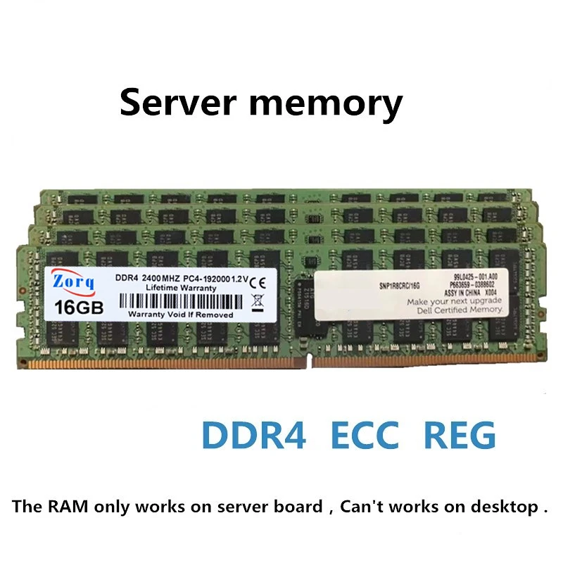 Ecc-サーバーメモリ,ddr4,reg,8GB, 16GB, 64GB, 32GB, 2133mhz,2400mhz