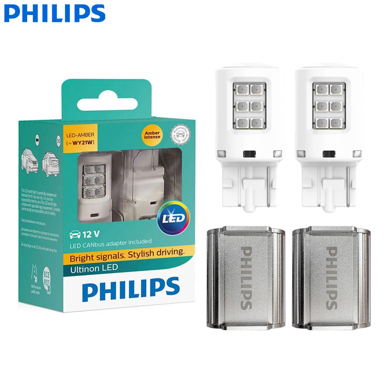 Philips WY21W T20 Ultinon LED with 2x LED CANbus Adapter Auto Turn