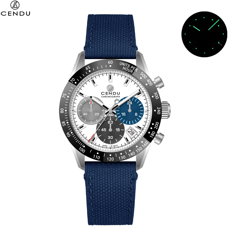 Cendu Chronogh Men Watch Mecha Quartz VK63 MOVT Sapphire Glass